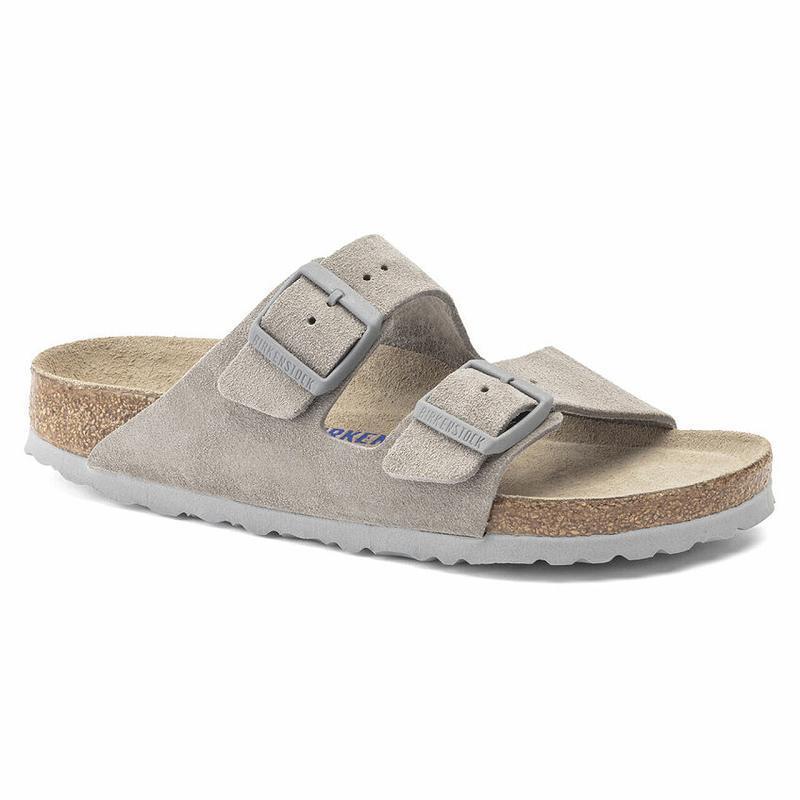 Birkenstock Soft Footbed Ruskind Arizona Dame Grå | DK 8TCE